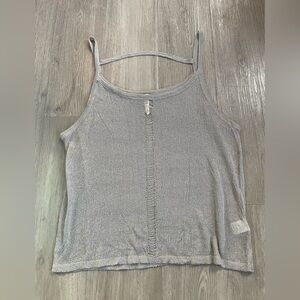NWOT POL Sheer Knit Tank – Grey Size Small